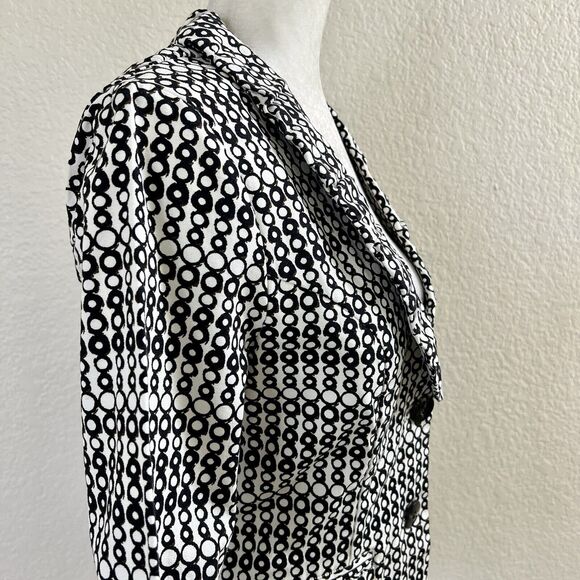 Cabi #298 Du Jour Career Blazer Jacket Size 4 White Black Pockets Button Front - Picture 7 of 14
